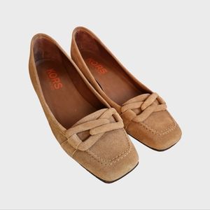 Kors Michael Kors | Tan Suede Square Toe Loafers